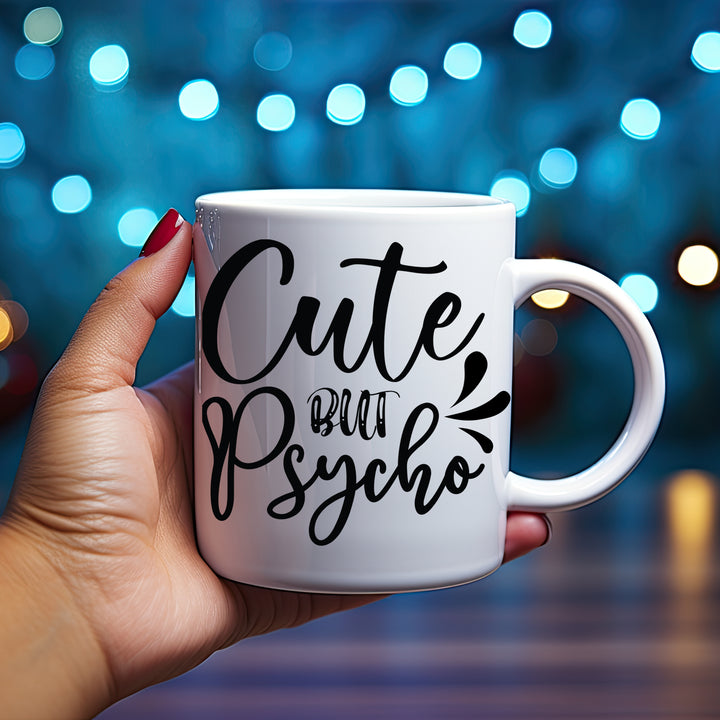 Cute But Psycho Mug 11oz and 15oz Crazy mug, girlfriend, boyfriend, couple, Couple, Best Friend, Cute, Mug,