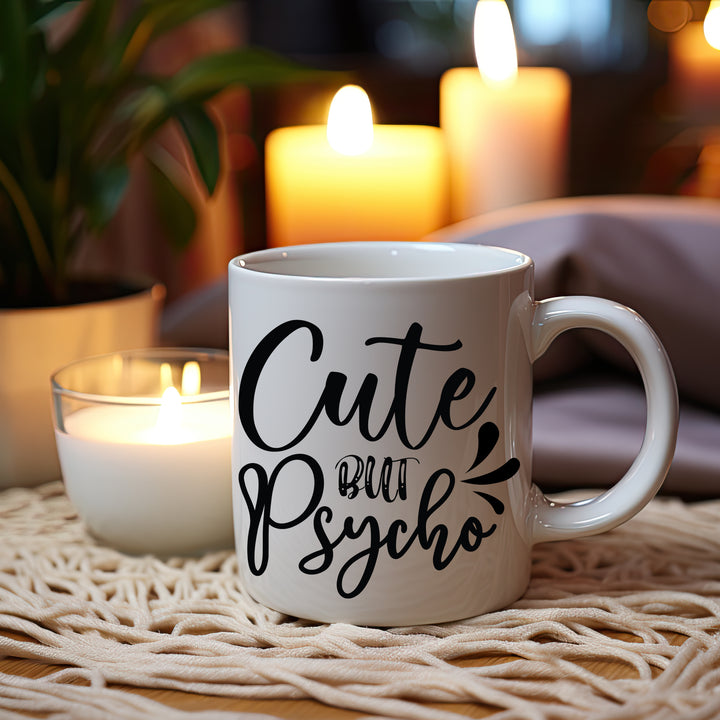 Cute But Psycho Mug 11oz and 15oz Crazy mug, girlfriend, boyfriend, couple, Couple, Best Friend, Cute, Mug,