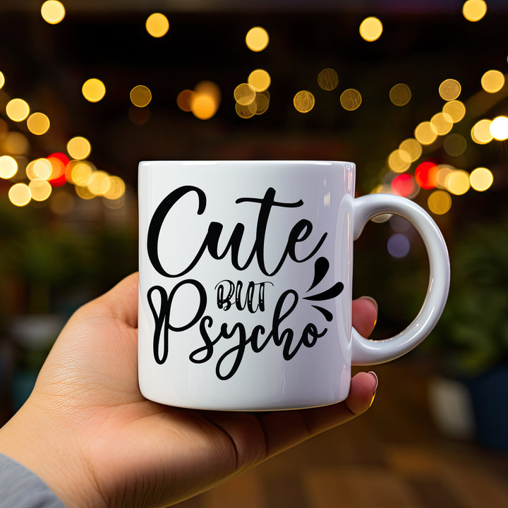 Cute But Psycho Mug 11oz and 15oz Crazy mug, girlfriend, boyfriend, couple, Couple, Best Friend, Cute, Mug,