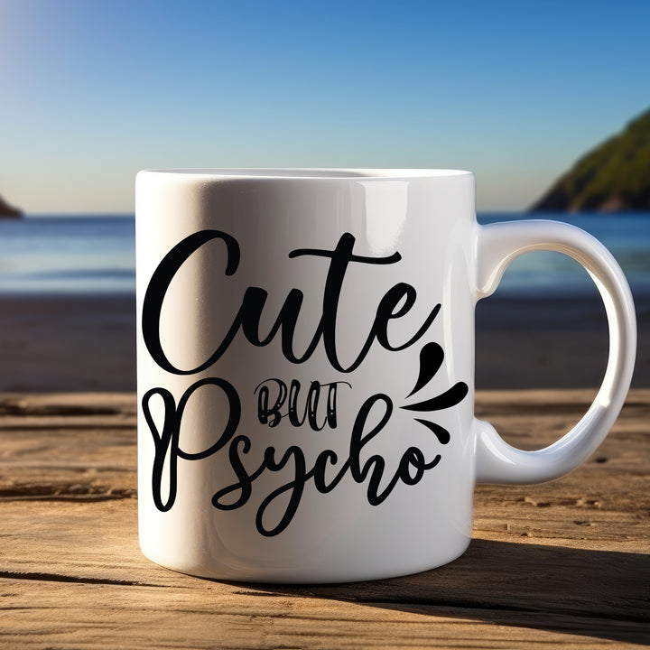 Cute But Psycho Mug 11oz and 15oz Crazy mug, girlfriend, boyfriend, couple, Couple, Best Friend, Cute, Mug,